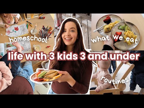 A REAL Day in My Life with 3 Kids 3 and Under! | Routines, Preschool + Meals