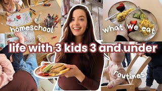 A REAL Day in My Life with 3 Kids 3 and Under! | Routines, Preschool + Meals