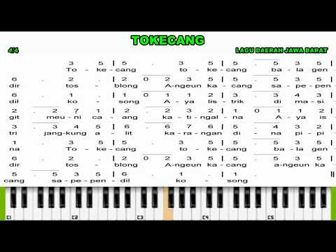 #not piano tutorial ( not angka ) lagu tokecang - lagu daerah jawa barat