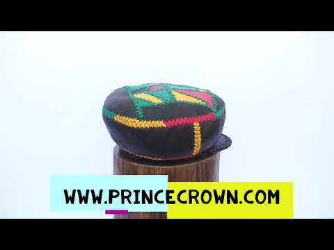 Rasta Leather Crown, Small Leather Cap for Locs, Red Gold Green and Black