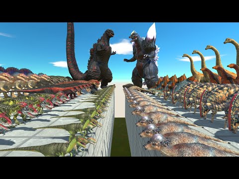 Dinosaurs Battle | Shin godzilla VS Space Godzilla - Animal Revolt Battle Simulator