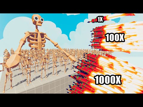 200x SKELETON VS 1 /100 /1000 ARROW EVERY GOD - Totally Accurate Battle Simulator TABS
