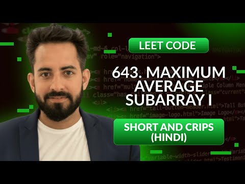 Leetcode 643 Maximum Average Subarray I Hindi Python Leetcode 1 Optimized Way