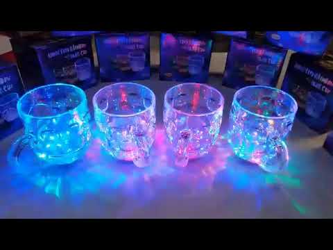 LED Glass Cup Inductive Rainbow Color Changing Flashing Light (0619)