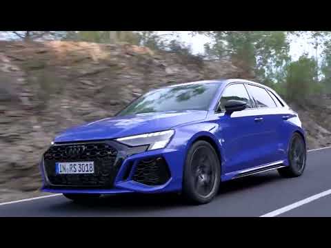 Audi RS 3 Sportback performance edition in Nogaro Blue Driving Video