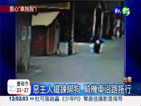 惡主人騎機車拖行狗 血跡遍佈