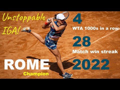 Iga Swiatek wins ROME 2022 👑 (Viva la Vida 🎶) 28 match win streak and 4th consecutive WTA1000!!