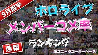 【ホロライブ】2026年9月前半メンバーコメ率ランキング #HoloStats #hololive #VTuber #ホロライブ