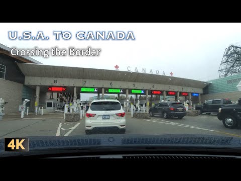 4K Crossing the USA Canada Border by Car via the Peace Bridge in Buffalo, New York