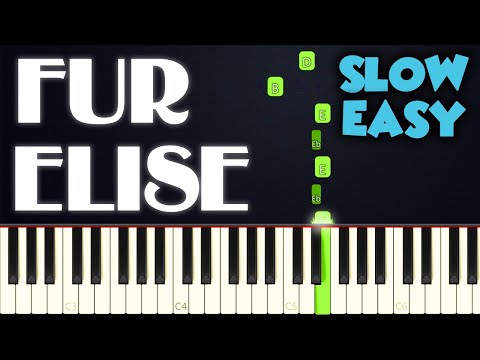 Fur Elise - Beethoven | SLOW EASY PIANO TUTORIAL + SHEET MUSIC by Betacustic