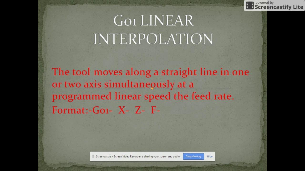 G01 linear interpolation CNC programming in fanuc control