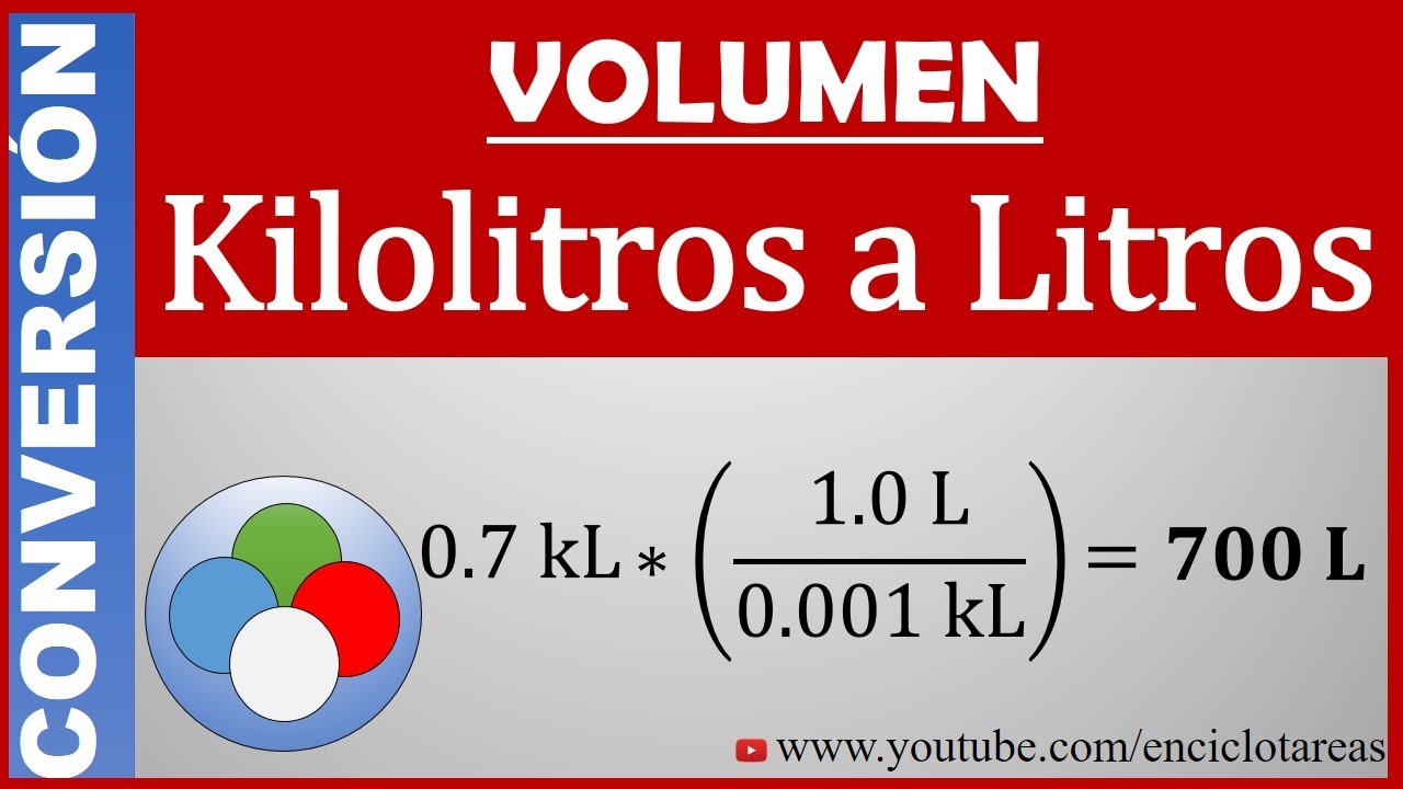 Convertir de Kilolitros a Litros (kL a L)