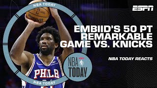 Joel Embiid 'UNLEASHED' & was 'REMARKABLE' plagued with injury in playoff win vs. Knicks | NBA Today