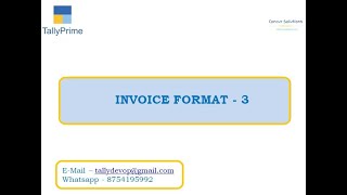 Invoice Customization 3 || TDL || Tally Customization