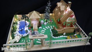 The house has a swimming pool and garden | DIY Model