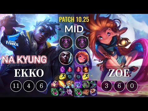 AF Na Kyung Ekko vs Zoe Mid - KR Patch 10.25