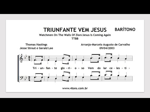 TTBB 0111 5B PREFIXO TRIUNFANTE VEM JESUS BARÍTONO KIT ENSAIO MIDI