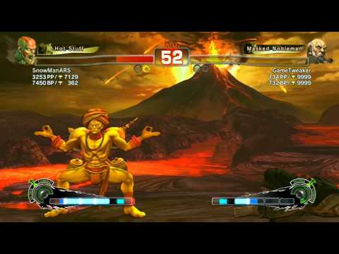 SSF4 AE: SnowManARS (Dhalsim) VS GameTweaker (Gouken) - Not so beginner VS Beginner