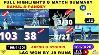 Live Mumbai Vs Lucknow full highlights mi vs lsg scorecard ipl 2022 full match highlights #ipl #bcci