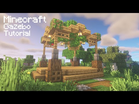 Minecraft - How to Build a Oak Gazebo - Gazebo Tutorial