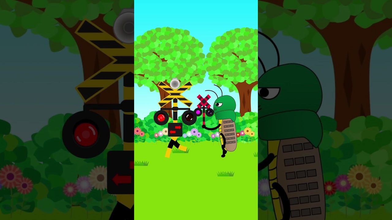 踏切と昆虫の行進　#Shorts