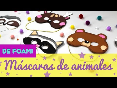 🐱🦌 DIY MÁSCARAS de ANIMALES de FOAMI para CARNAVAL 🐻🐼 con GOMA EVA 🐼 PASO a PASO 🐻 FÁCILES