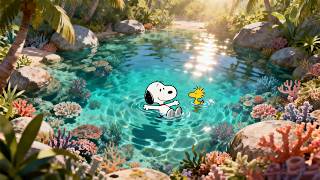 ☀️ Snoopy's Summer Lagoon Escape 🌊 Soft Lofi Morning for Calm Happiness