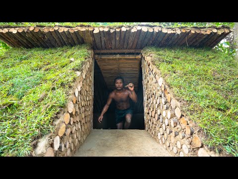 Building a Secret shelter Underground Deep inside the Jungle