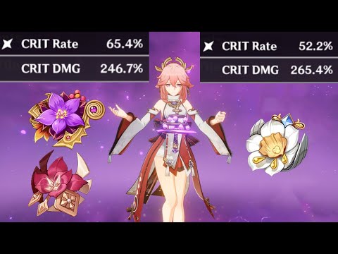 Yae Miko Artifact Comparison - Thundering Fury + Gladiator’s Finale VS Golden Troupe /GENSHIN IMPACT