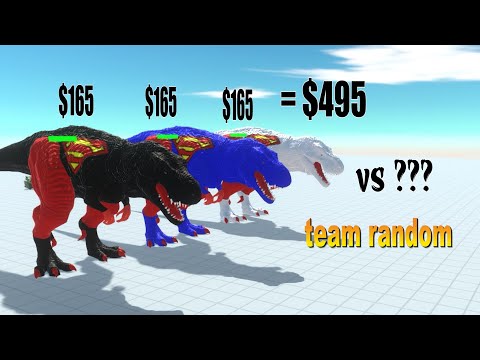 2trex Carnivorous Spinosaurus vs Random team same price Animal revolt battle simulator | ARBS