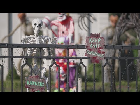 Viral Christmas mansion in Dallas transforms with new Halloween display