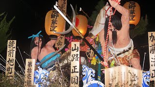 令和4年度土崎港曳山祭り　旭町1区の御幸山車と戻り山車