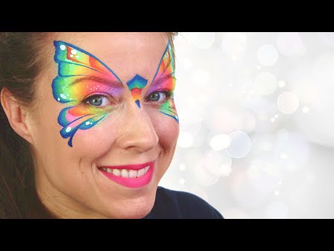 Easy Rainbow Butterfly Face Painting Tutorial