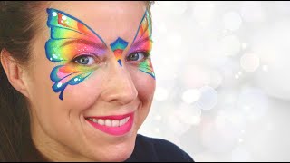 Easy Rainbow Butterfly Face Painting Tutorial