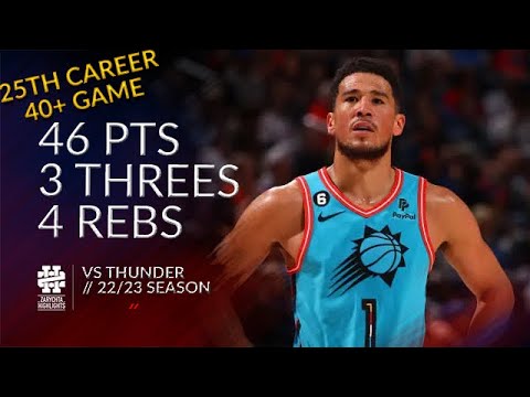 Devin Booker 46 pts 3 threes 4 rebs vs Thunder 22/23 season