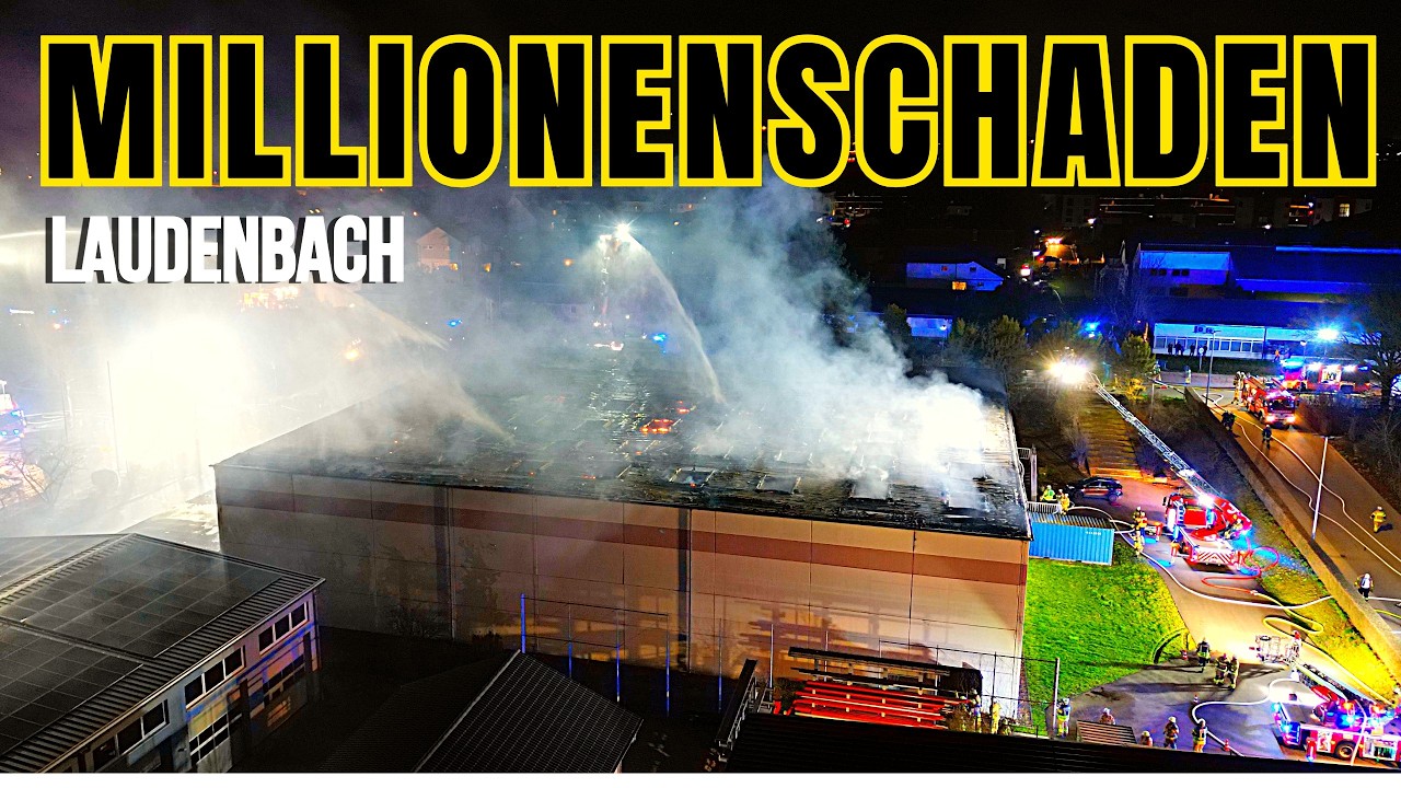Millionenschaden bei Brand der Bergstraßenhalle in Laudenbach