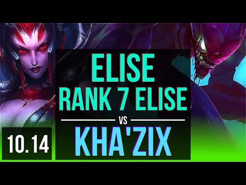ELISE vs KHA'ZIX (JUNGLE) | Rank 7 Elise, KDA 12/4/15 | BR Challenger | v10.14