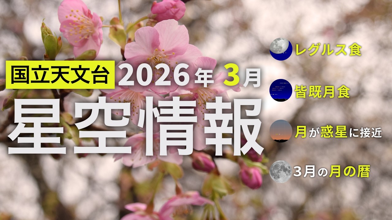 2026年3月の星空情報（レグルス食／皆既月食／月が惑星に接近／3月の月の暦）