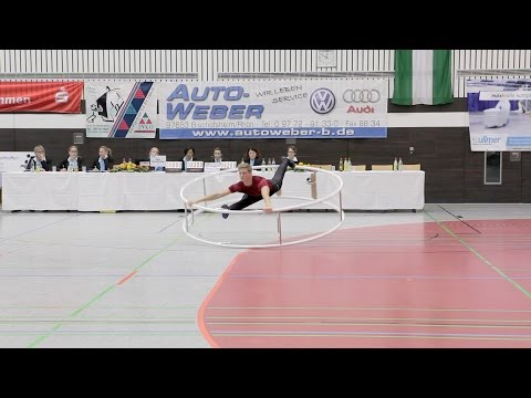Deutsche Meisterschaften in Rhönradturnen 2015 Finale Spirale Männer 2. Platz Marcel Schawo