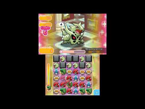 Pokemon Shuffle 3DS - Stage 420 Mega Tyranitar Itemless Clear