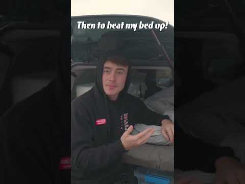 How I stay warm in the winter! #carcamping #wintercamping #minicampervan