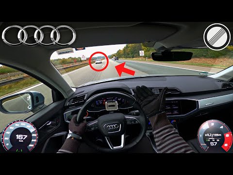 2021 Audi Q3 TDI 200HP Top Speed Acceleration on Autobahn Germany