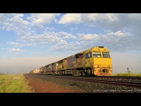 Aurizon PM1 Container Train (17/11/2017) - PoathTV Australian Railways