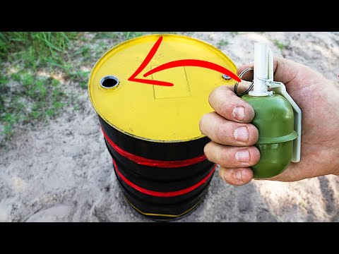 Experiment! Barrel vs Fireworks // HOW high will the barrel fly?