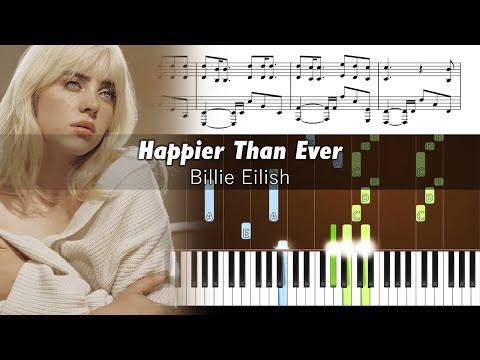 Billie Eilish - Happier Than Ever - Piano Tutorial with Sheet Music