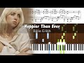 Billie Eilish Happier Than Ever Piano Tutorial With Sheet Music
