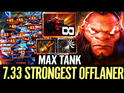 7.33 Strongest Offlaner AXE Destroys the Lane with Blade Mail + Crimson Guard