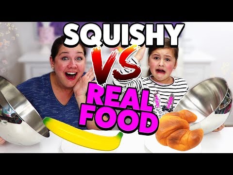REAL FOOD vs. SQUISHY FOOD Challenge + BESTRAFUNG 😂 Geschichten und Spielzeug