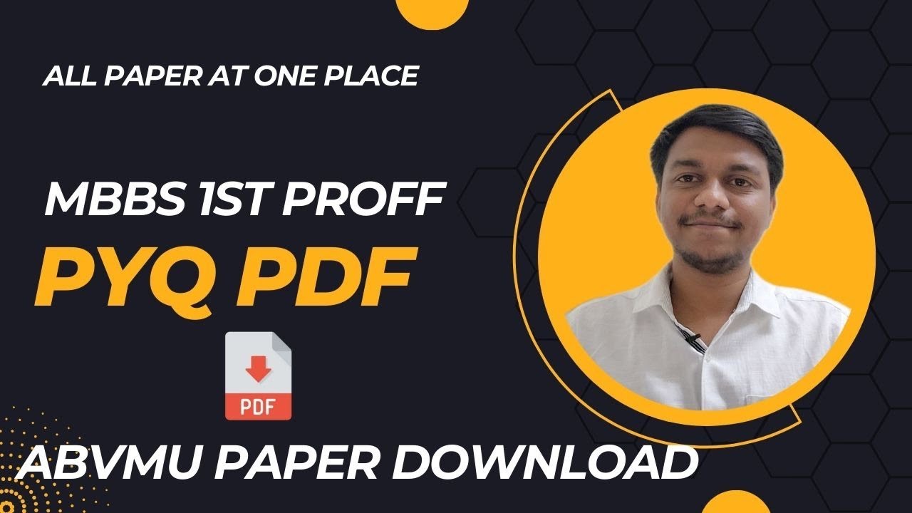 MBBS Previous Year Question Papers PDF Download | ABVMU MBBS PYQ Download | #abvmu #mbbs #medical