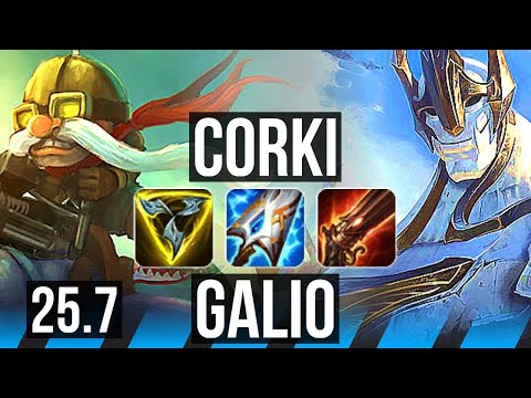 CORKI vs GALIO (MID) | EUW Grandmaster | 25.7